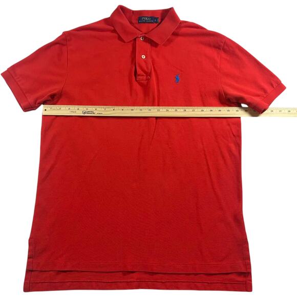 Polo Ralph Lauren - Men's Short Sleeve Red Polo Blue Pony - Size: Large - Picture 6 of 7